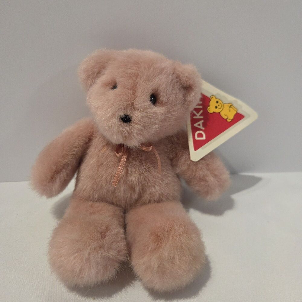 New Rare Dakin 1990 Pink Heart Gem Bear Small Plush Stuffed Animal Htf 8"